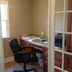 Meet with a bail bondsman in a private office